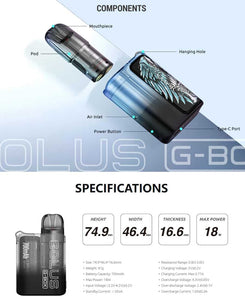 SMOK Solus G-BOX Pod Kit specification 