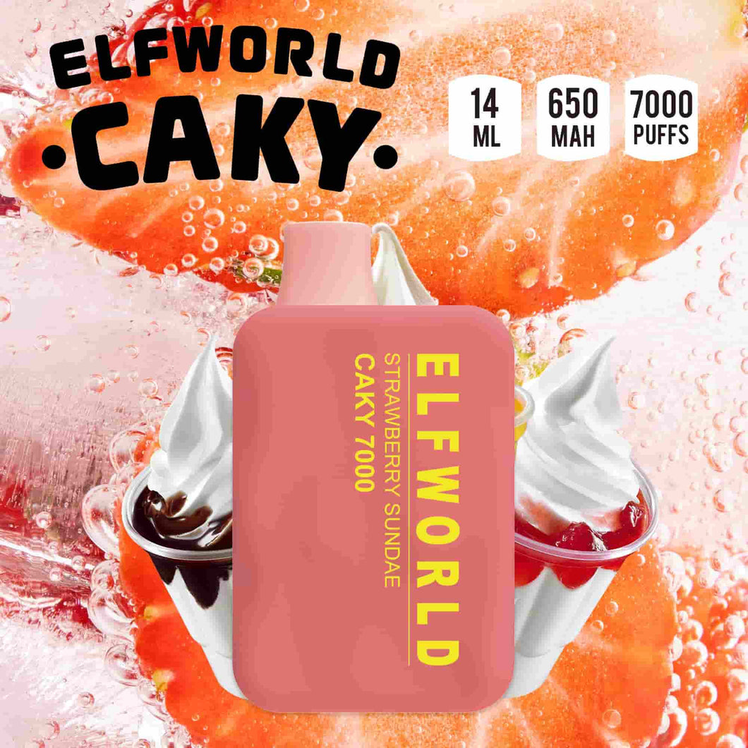 Elfworld Caky Strawberry Sundae (7000 Puffs)