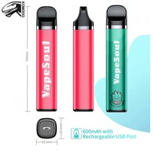 Load image into Gallery viewer, vapesoul rechargeable battery disposable vape
