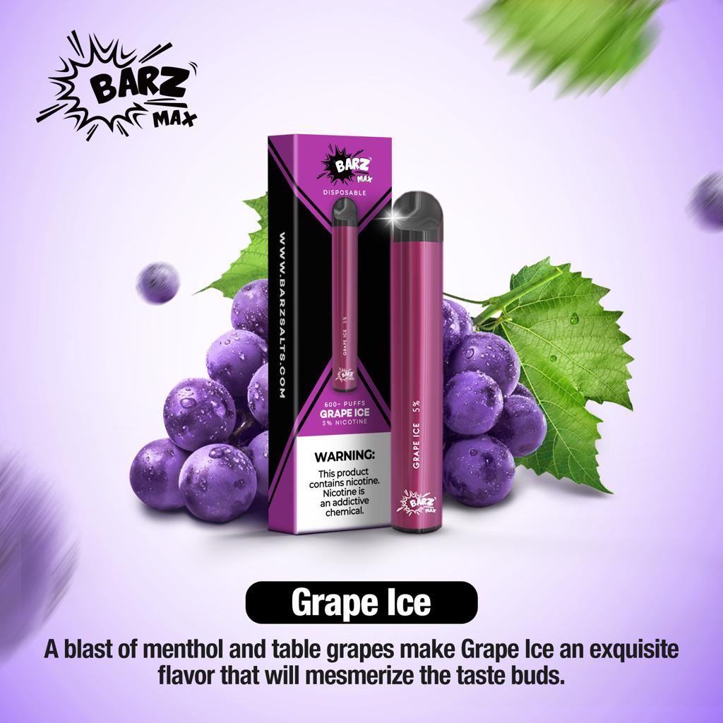 Barz Max Grape Ice Disposable - 600 Puffs