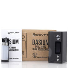 Load image into Gallery viewer, DOVPO x Vaping Biker Basium Squonk 180W Box Mod package content
