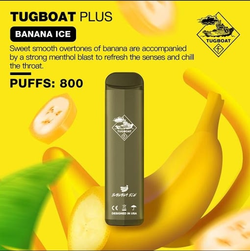 Tugboat Plus Banana Ice 800 puffs in India