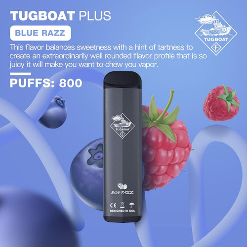 Tugboat Plus Blue Razz disposable pod