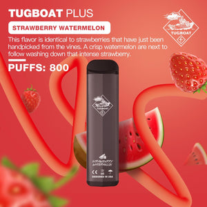 tugboat plus strawberry watermelon vape 800 puffs