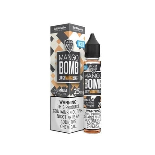 VGOD Nicotine Salt - Iced Mango Bomb Bottle and Box